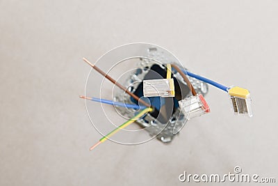 Electrical renovation work Stock Photo