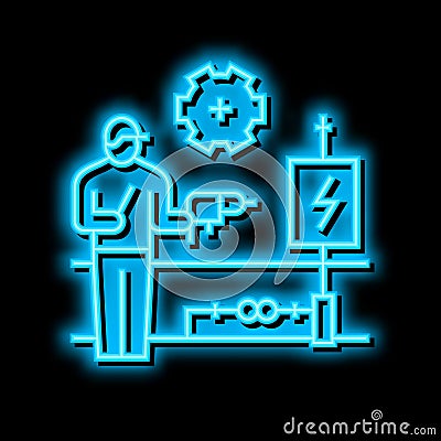 electrical rewiring neon glow icon illustration Vector Illustration