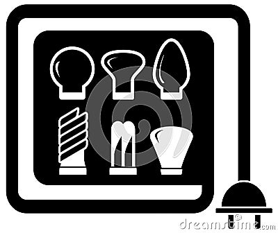 Electrical set with bulb Vector Illustration