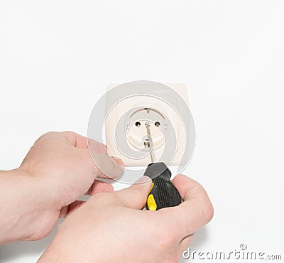 Electrical socket European standard establishes the master Stock Photo