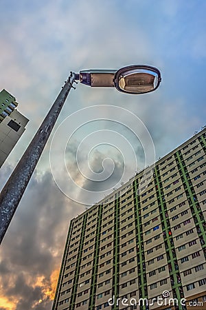 Electrical streetlamp Stock Photo
