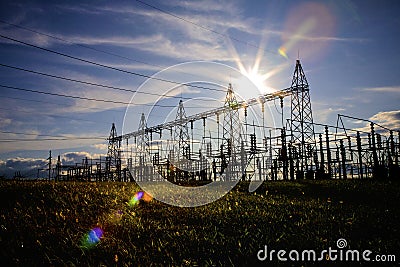 Electrical Substation Stock Photo