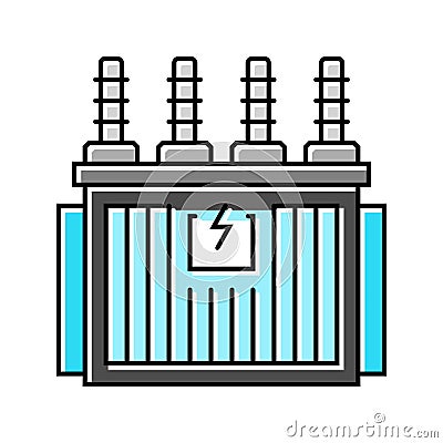 electrical substation electrical engineer color icon vector illustration Vector Illustration