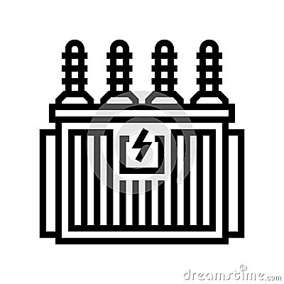 electrical substation electrical engineer line icon vector illustration Vector Illustration