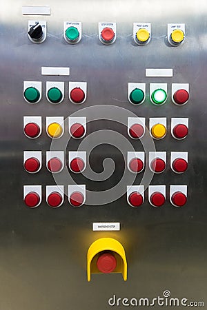 Electrical switchgear panel control, on plant and process contr Stock Photo