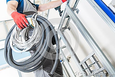 Electrical System Installation Stock Photo