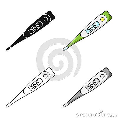 Electrical thermometer icon in cartoon style isolated on white background. Baby born symbol stock vector illustration. Vector Illustration