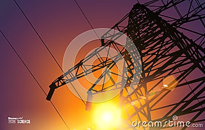 Electrical Transmission Line Vector Illustration