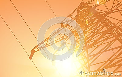 Electrical Transmission Line Vector Illustration