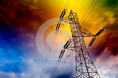 Electrical transmission tower Stock Photo