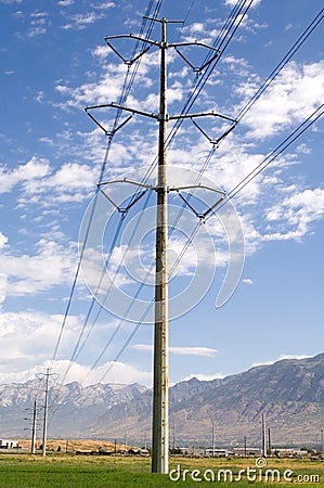 Electrical transmission tower Stock Photo