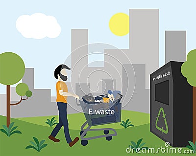 Electrical waste symbols collection Vector Illustration