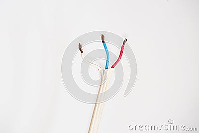Electrical wire isolated on white background Stock Photo