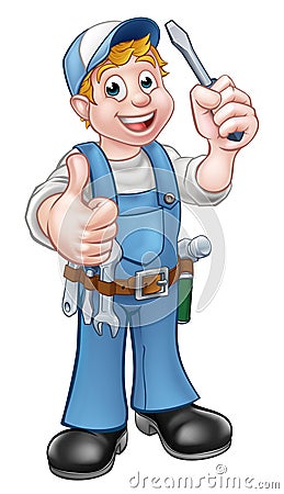 Electrician Handyman Cartoon Character Vector Illustration