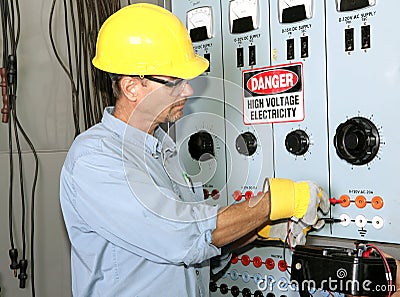 Electrician High Voltage Stock Photo