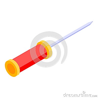 Electrician screwdriver icon, isometric style Vector Illustration