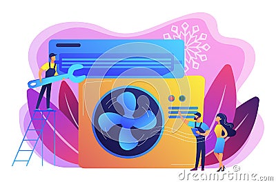 Air conditioning and refrigeration services concept vector illustration Vector Illustration