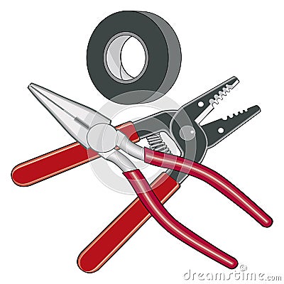 Electrician Tools Logo Vector Illustration