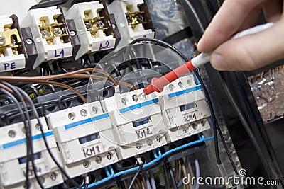 Electrician at work Stock Photo