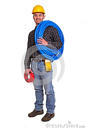 Electrician worker. Stock Photo