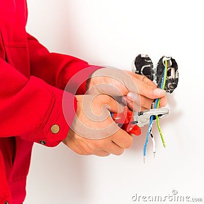 Electrician Working Stock Photo