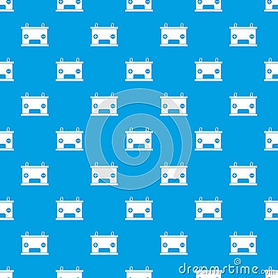 Electricity accumulator battery pattern seamless blue Vector Illustration