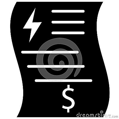 Electricity bill reduce icon on white background. Energy utility bills sign. flat style Vector Illustration