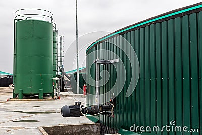 Electricity from biogas power station Editorial Stock Photo