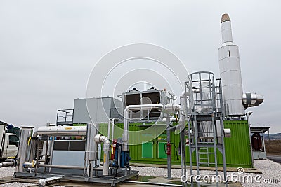 Electricity from biogas power station Editorial Stock Photo