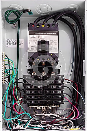 Electricity circuit breakers (fuse box) Stock Photo