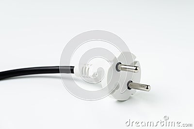 Electricity connector plug, power consume, eco or sustainability Stock Photo