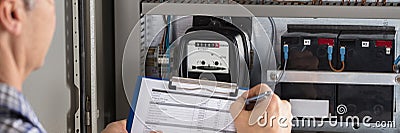 Electricity Counter Metering System Stock Photo