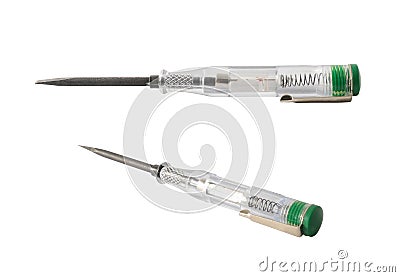 Electricity current meter and turn-screw tool Stock Photo