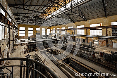 Electricity distribution hall in metal industry Stock Photo