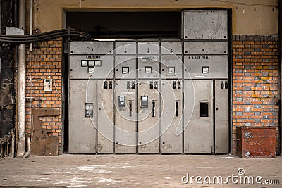 Electricity distribution hall in metal industry Stock Photo