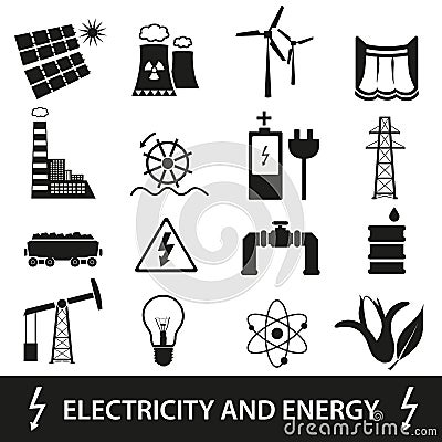 Electricity and enegry icons and symbol eps10 Vector Illustration