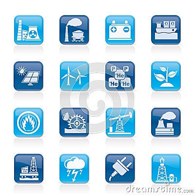 Electricity and Energy source icons Vector Illustration