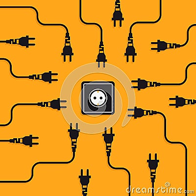 Electricity flat design concept Vector Illustration