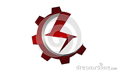 Electricity and Gear Engineering Vector Illustration
