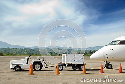 Electricity generator for airplane Stock Photo