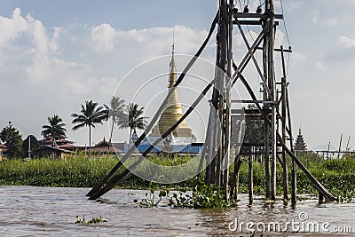 Electricity on Lake Inle Stock Photo