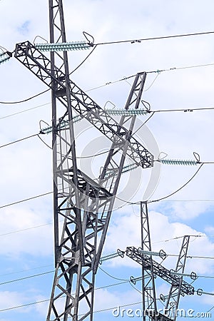 Electricity Pilons Stock Photo