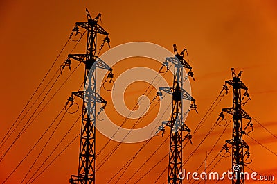 Electricity pole Stock Photo