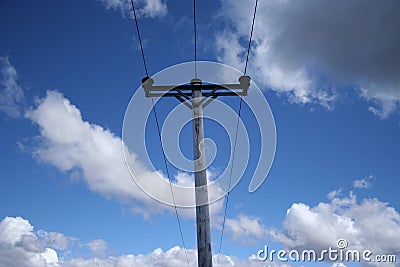 Electricity pole Stock Photo