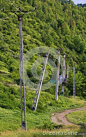 Electricity poles Stock Photo