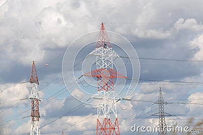 Electricity poles Stock Photo