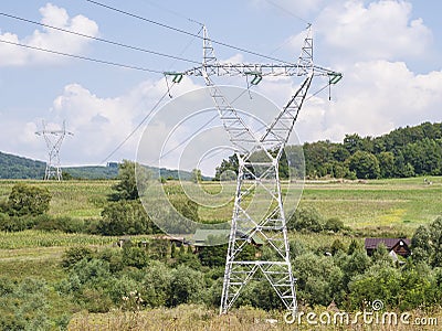 Electricity poles Stock Photo