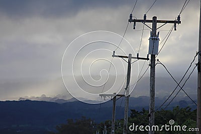 Electricity poles Stock Photo