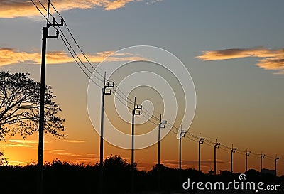 Electricity Power lines Stock Photo