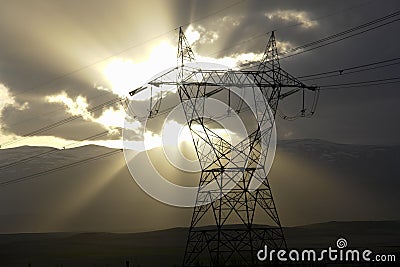 Electricity pylon Stock Photo